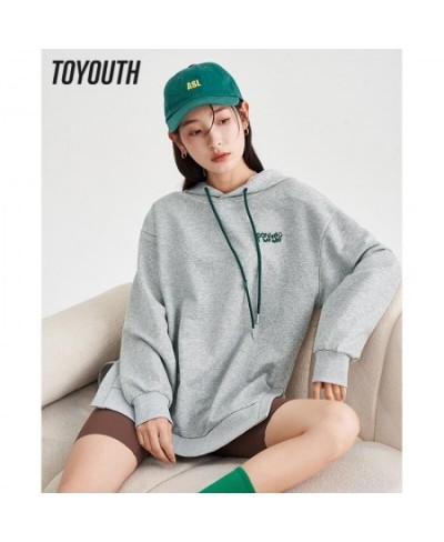 Women Hoodies 2023 Spring Long Sleeve Loose Hooded Sweatshirts Letter Print Split Hem Casual Chic Pullover $57.89 - Hoodies &...