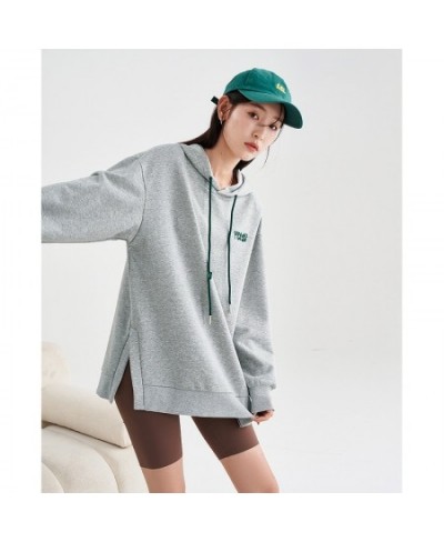 Women Hoodies 2023 Spring Long Sleeve Loose Hooded Sweatshirts Letter Print Split Hem Casual Chic Pullover $57.89 - Hoodies &...