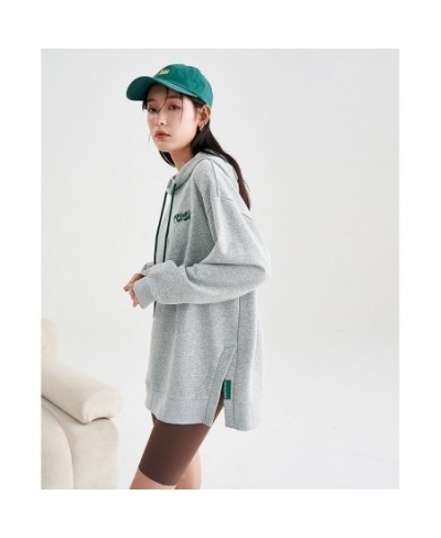 Women Hoodies 2023 Spring Long Sleeve Loose Hooded Sweatshirts Letter Print Split Hem Casual Chic Pullover $57.89 - Hoodies &...