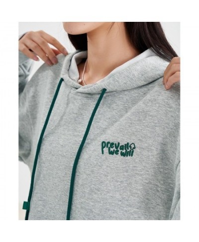 Women Hoodies 2023 Spring Long Sleeve Loose Hooded Sweatshirts Letter Print Split Hem Casual Chic Pullover $57.89 - Hoodies &...