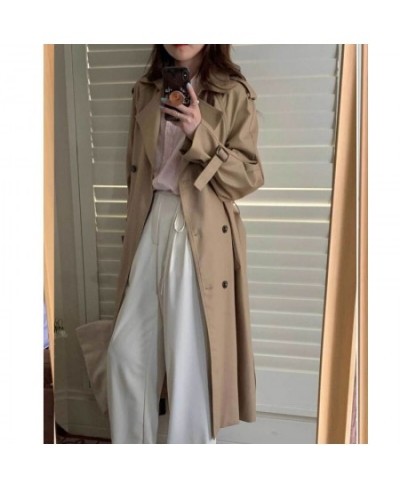 Autumn Winter Woman Long Trench Coat Fashion Korean Streetwear Loose Khaki Black Cloak Casual Elegant Women's Windbreaker Coa...