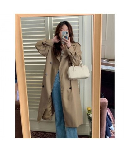 Autumn Winter Woman Long Trench Coat Fashion Korean Streetwear Loose Khaki Black Cloak Casual Elegant Women's Windbreaker Coa...