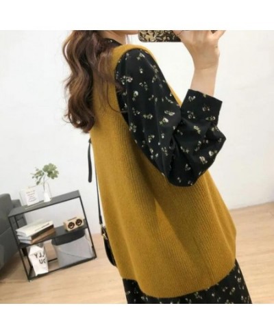 Vest Women Korean Style All-match Women Solid Loose Knitted Sweater Vest Ladies V-Neck Pullover Tops Teenager Girls Waistcoat...