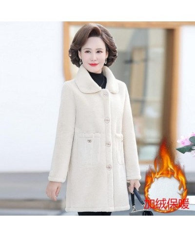 Mother Winter Women Fur Lambswool Plus Velvet Fashion Lamb Faux Fur Overcoat Fluffy Cozy Loose Outerwear Female Outerwear $69...