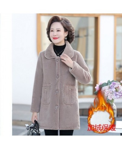 Mother Winter Women Fur Lambswool Plus Velvet Fashion Lamb Faux Fur Overcoat Fluffy Cozy Loose Outerwear Female Outerwear $69...