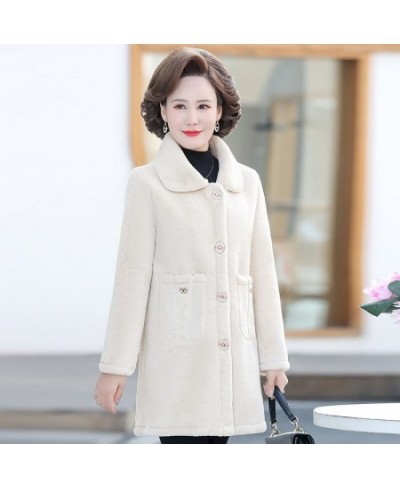 Mother Winter Women Fur Lambswool Plus Velvet Fashion Lamb Faux Fur Overcoat Fluffy Cozy Loose Outerwear Female Outerwear $69...