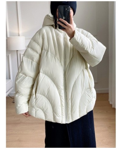 New Autumn Winter Women Hooded Loose White Duck Down Coat Casual Female Zipper Solid Color Warm Down Jacket Outwear $96.93 - ...