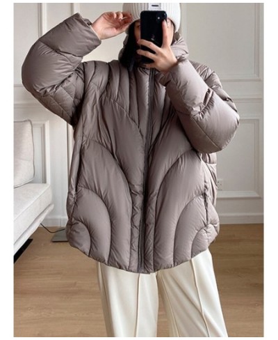 New Autumn Winter Women Hooded Loose White Duck Down Coat Casual Female Zipper Solid Color Warm Down Jacket Outwear $96.93 - ...