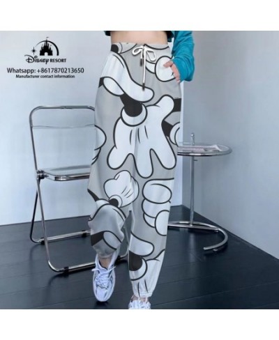 Streetwear New Sweatpants Women Hip Hop Mickey and Minnie Print Loose Sweatpants Drawstring 2023 Casual Cropped Pants $41.46 ...