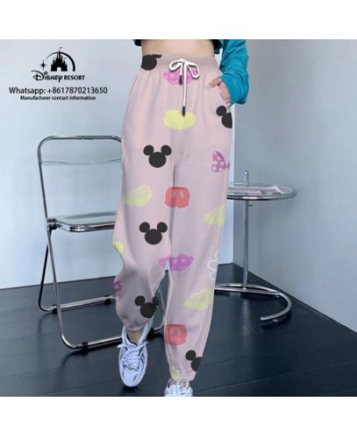 Streetwear New Sweatpants Women Hip Hop Mickey and Minnie Print Loose Sweatpants Drawstring 2023 Casual Cropped Pants $41.46 ...