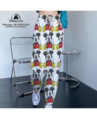 Streetwear New Sweatpants Women Hip Hop Mickey and Minnie Print Loose Sweatpants Drawstring 2023 Casual Cropped Pants $41.46 ...