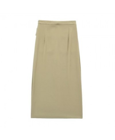 Spring New Skirt Women's Solid Color Flap Pocket Decoration With Belt Slit Design Tooling Skirt 9878097 $43.91 - Skirts