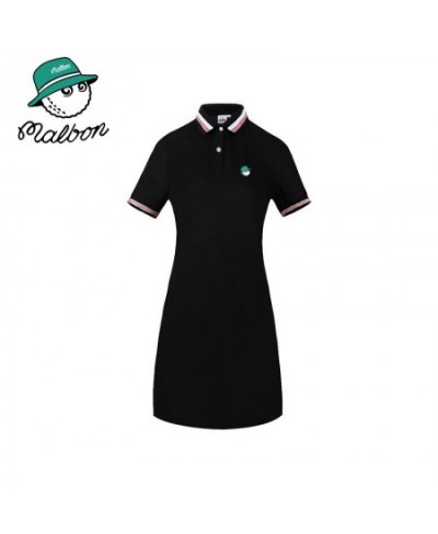 Malbon Golf Dress Women's Spring & Summer Fashion Korean Version Slim Fit Women's Black Dress Fashion Button Elegant Polo Dre...