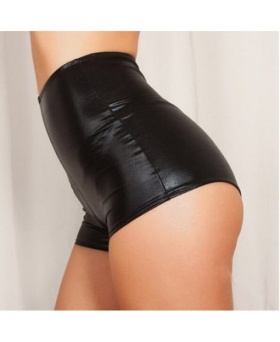 High waist pu skirt secretary clothes sexy stretch sports yoga pants nightclub style sexy imitation leather shorts $24.76 - B...