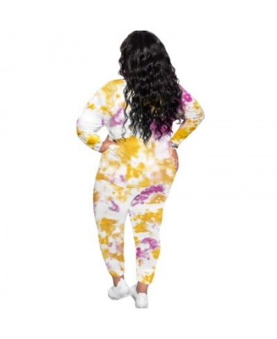 XL-5XL Fall Outfits Women Clothing Plus Size Two Piece Sets Fashion Casual Tie Dye Long Sleeve Female Sport Pants Suits $51.3...