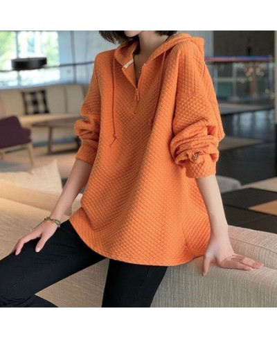 Solid Color Casual Zipper Hoodies Tops Female Spring Autumn Fashion Loose All-match Long Sleeve Sweatshirts Women's Clothing ...