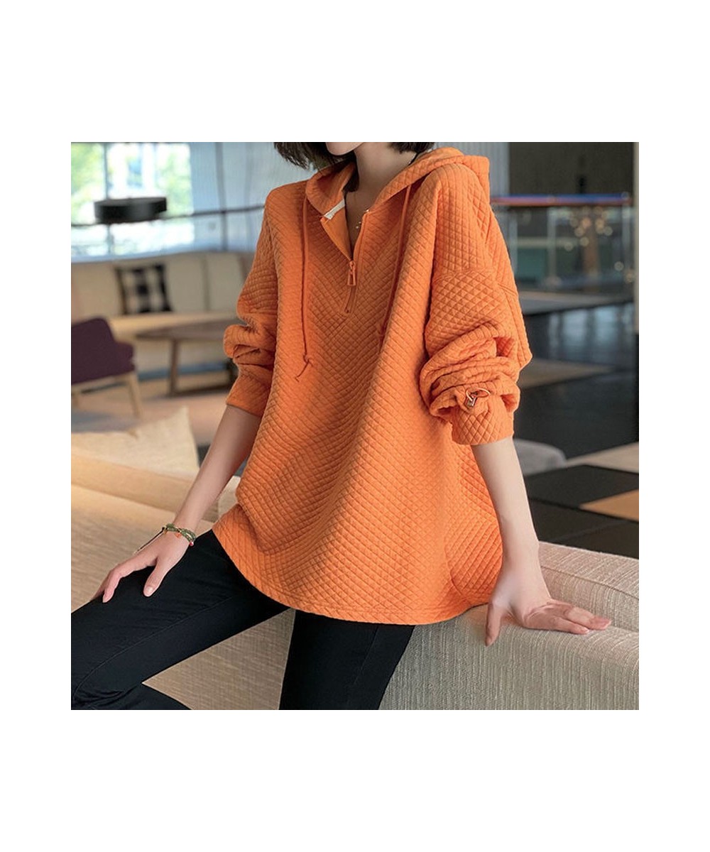 Solid Color Casual Zipper Hoodies Tops Female Spring Autumn Fashion Loose All-match Long Sleeve Sweatshirts Women's Clothing ...