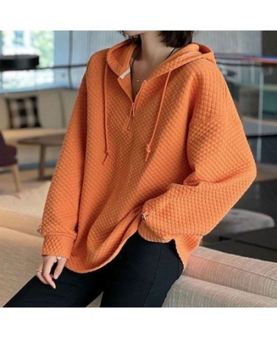 Solid Color Casual Zipper Hoodies Tops Female Spring Autumn Fashion Loose All-match Long Sleeve Sweatshirts Women's Clothing ...