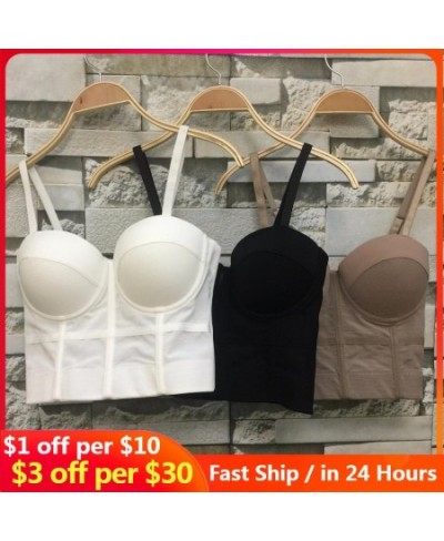 Mesh Push Up Bralet Women's Corset Bustier Bra Night Club Party long sexy Cropped Top Vest Plus Size tank top women white $38...