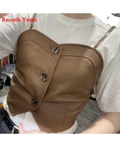 Women Sexy Clothing 2023 New Femme Silver Chain Sling Elastic Tube Top Genuine Leather Outer Wear Bra Suspender Club Streetwe...