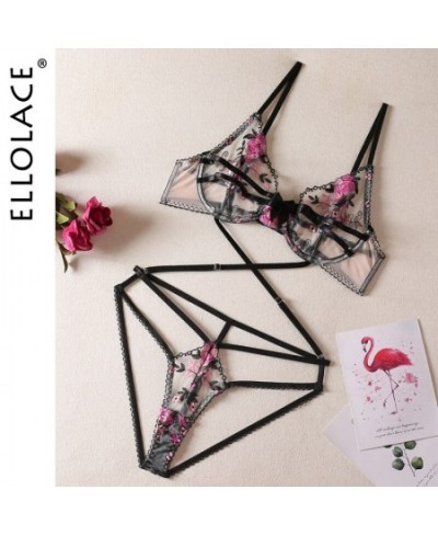 Erotic Lingerie Transparent Bra Set Women 2 Piece Exotic Sets Floral Crotchless Beautiful Underwear Fine Intimate $25.61 - Un...