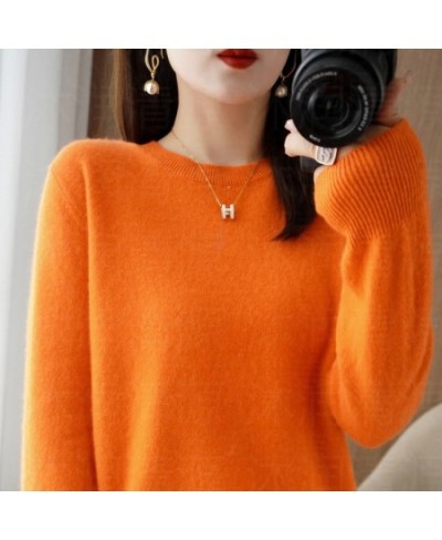 Autumn And Winter New Women's Solid Color Round Neck Sweater Pullover Fashion Long-sleeved Knitted Bottoming Shirt Women's To...