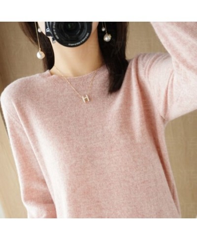 Autumn And Winter New Women's Solid Color Round Neck Sweater Pullover Fashion Long-sleeved Knitted Bottoming Shirt Women's To...