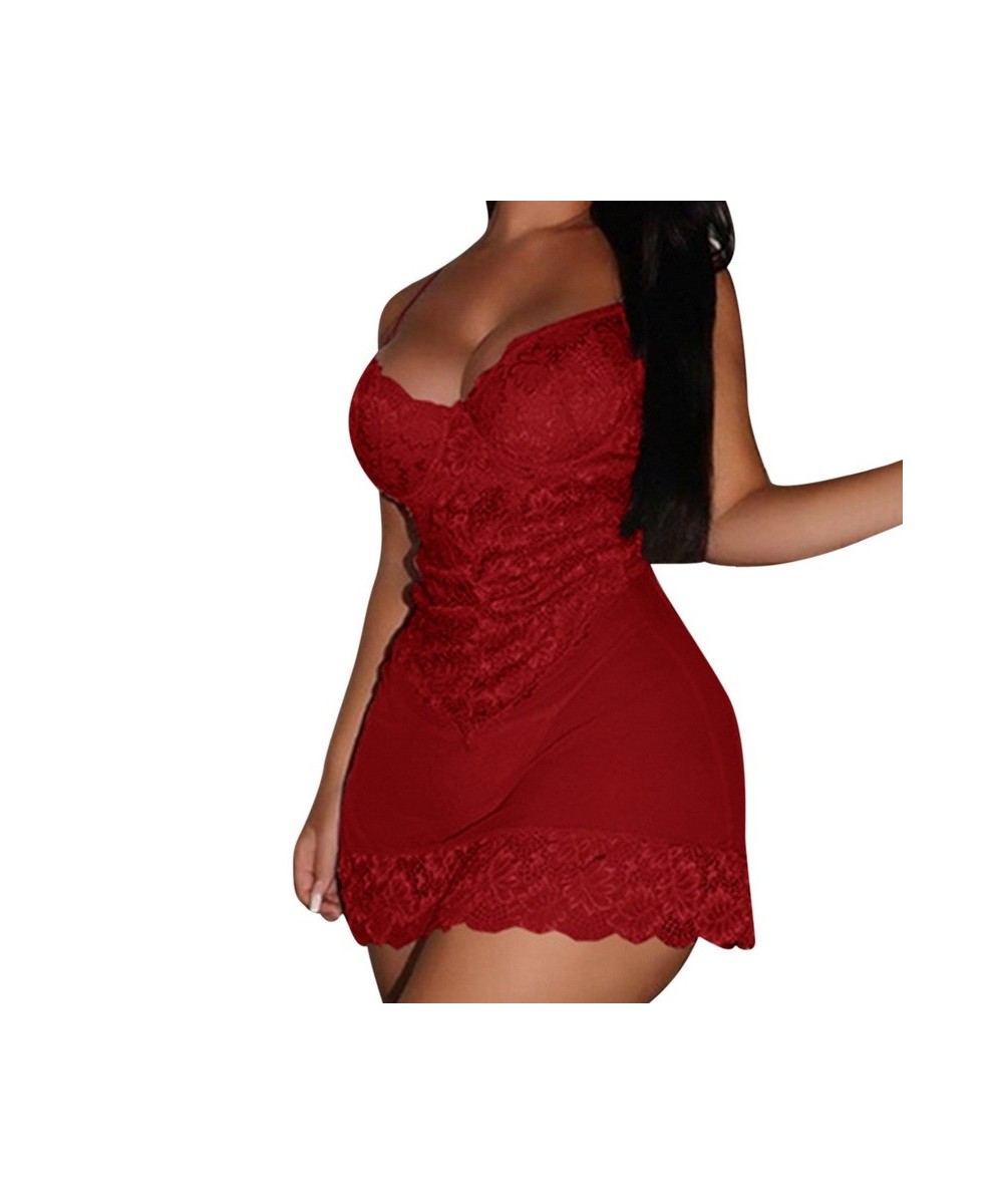 Sexy Backless Lace Women's Nighgown Sleepwear Slips Strap Nightdress V Neck Chemise Lace Lingerie Underwear pijama mujer 2022...