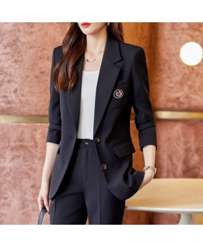 Women Suits 2023 New High End Professional Formal Long Sleeve Slim Blazer And Pleated Skirt Office Ladies Work Wear $106.73 -...