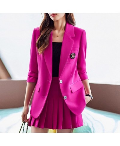 Women Suits 2023 New High End Professional Formal Long Sleeve Slim Blazer And Pleated Skirt Office Ladies Work Wear $106.73 -...