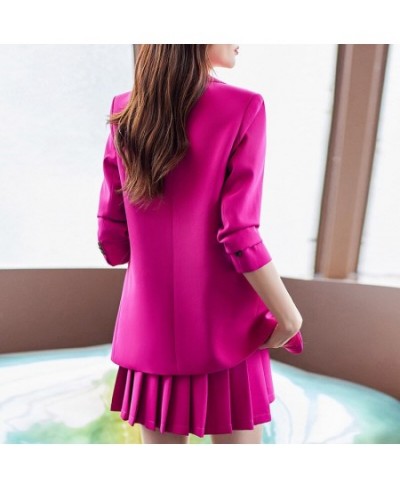 Women Suits 2023 New High End Professional Formal Long Sleeve Slim Blazer And Pleated Skirt Office Ladies Work Wear $106.73 -...