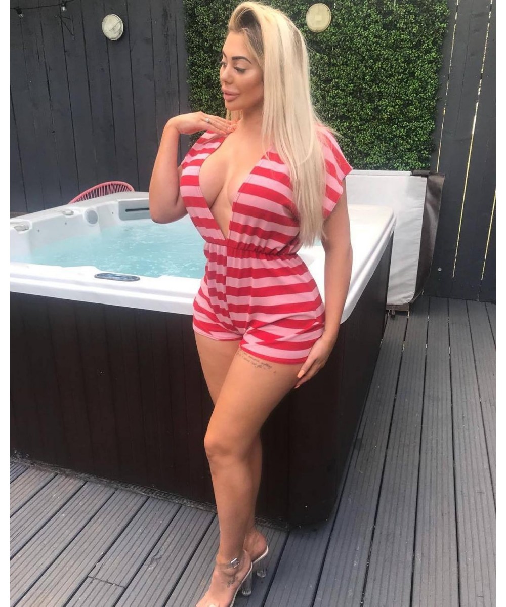 Red Striped Romper Women Jumpsuits 2023 Summer New Sleeveless Deep V-neck Backless Rompers Womens Sexy Outfits Clubwear $28.2...