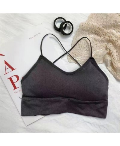 Women Sexy Tank Top Beauty Back Vest Crop Tee Padded Cross Straps Camisole Feminino Top Comfortable Cami Tank Top $11.52 - To...