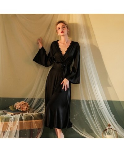 Sexy Women Long Robe With Belt Wedding Bride Bridesmaid Dressing Robes Gown Satin Kimono Bathrobe Sleep Night Dress $44.14 - ...