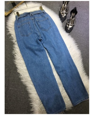 Heavy Industry Manual Sequined Denim Pants Women Elastic High Waist Slimming Ripped Jeans 2023 Spring New Baggy Pantalon Fema...