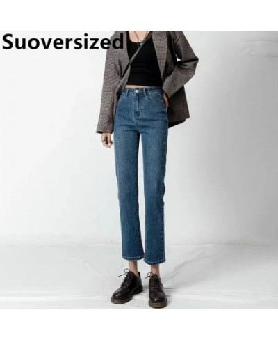 Fashion Streetwear Ankle-length Straight Jeans For Women High Waist Casual Stretch Pantalones Korean Baggy Denim Pants 2023 N...