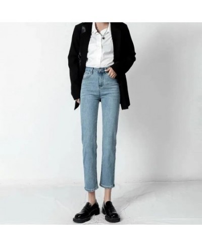 Fashion Streetwear Ankle-length Straight Jeans For Women High Waist Casual Stretch Pantalones Korean Baggy Denim Pants 2023 N...