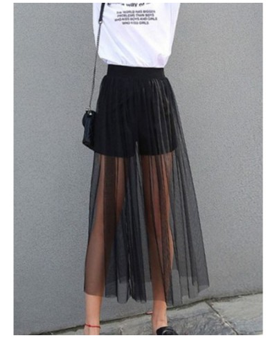 New Fashion See-through Mesh Skirts Sexy Solid High Waist Skirts Fashion Black Female Skirts $18.98 - Skirts