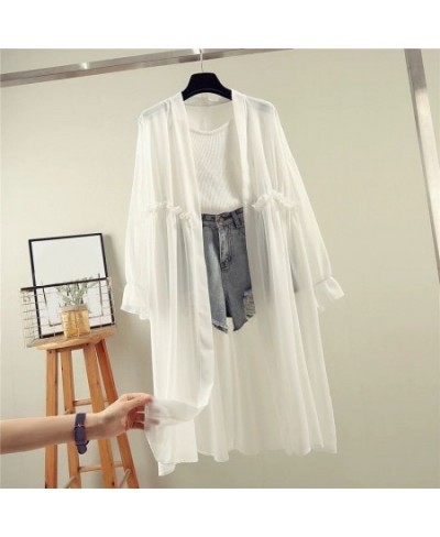 Spring Autumn Summer Sun Protection Clothing Women Long Cardigan Female Loose Cardigans Ladies Shawl Women Chiffon Thin Coat ...