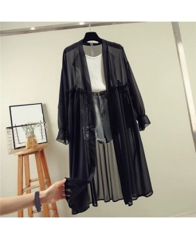 Spring Autumn Summer Sun Protection Clothing Women Long Cardigan Female Loose Cardigans Ladies Shawl Women Chiffon Thin Coat ...