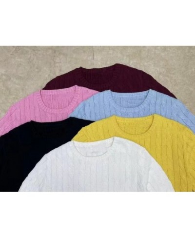 RAL** Lauren 100% Cotton Crewneck Cable Women Sweater Luxury with Short Sleeves Lady Cotton Sweater $67.60 - Sweaters