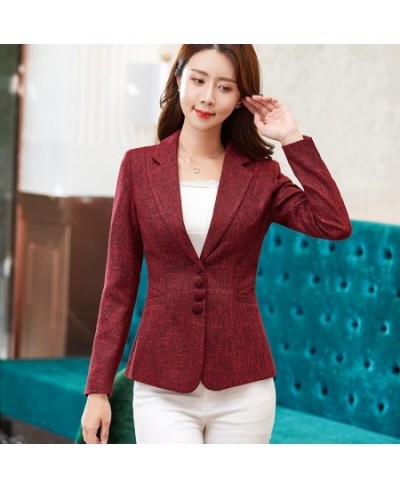 Autumn Spring Women's Blazer Elegant fashion Lady Blazers Coat Suits Notched Collar Female Jackets Large Size 3XL 4XL 5XL R67...