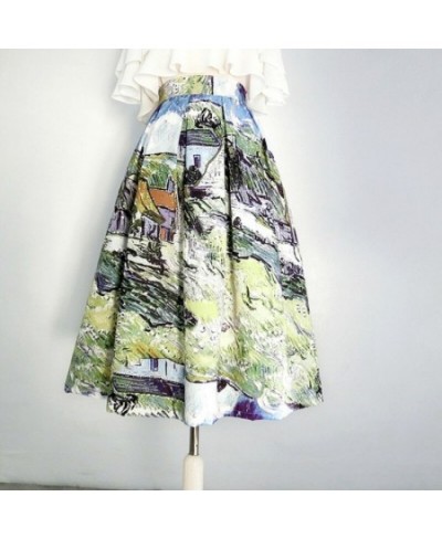 2023 Spring Summer Korean Stylish Vintage Elegant Aesthetic Clothes for Women High Waist Long Oil Painting Floral Print Skirt...