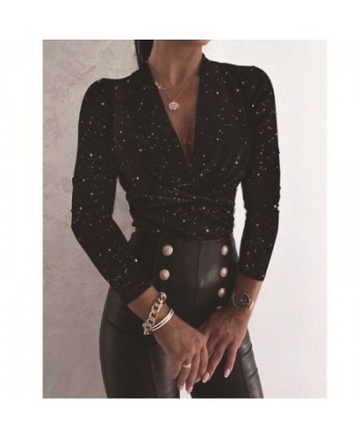 Spring/Summer 2023 New Women's Dress Temperament Commuter Street Leopard V-neck Slim Shirt Women $31.86 - Tops & Tees