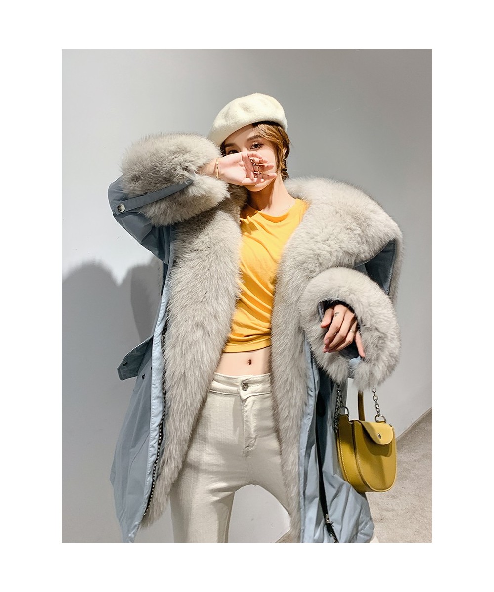 Winter Long Faux Fox Fur Denim Jacket Long Jeans Coat Women Loose Big Fur Female Streetwear Oversized Coat $97.95 - Jackets &...