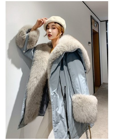 Winter Long Faux Fox Fur Denim Jacket Long Jeans Coat Women Loose Big Fur Female Streetwear Oversized Coat $97.95 - Jackets &...