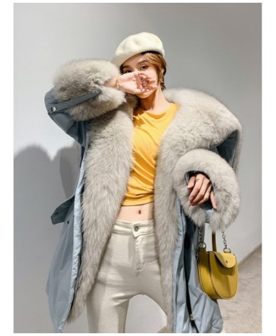 Winter Long Faux Fox Fur Denim Jacket Long Jeans Coat Women Loose Big Fur Female Streetwear Oversized Coat $97.95 - Jackets &...