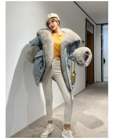 Winter Long Faux Fox Fur Denim Jacket Long Jeans Coat Women Loose Big Fur Female Streetwear Oversized Coat $97.95 - Jackets &...