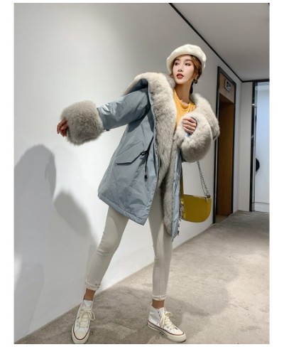 Winter Long Faux Fox Fur Denim Jacket Long Jeans Coat Women Loose Big Fur Female Streetwear Oversized Coat $97.95 - Jackets &...