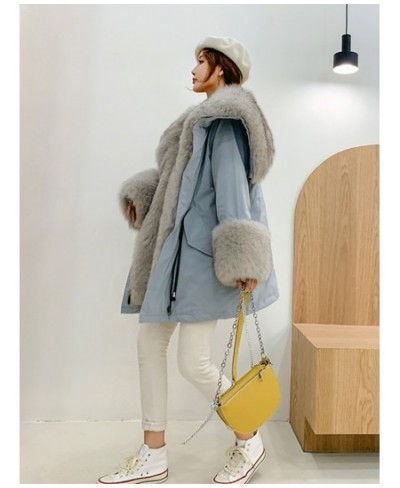 Winter Long Faux Fox Fur Denim Jacket Long Jeans Coat Women Loose Big Fur Female Streetwear Oversized Coat $97.95 - Jackets &...